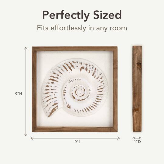 American Art Decor 9" x 9" Seashell & Starfish Coastal Framed Wall Art Set